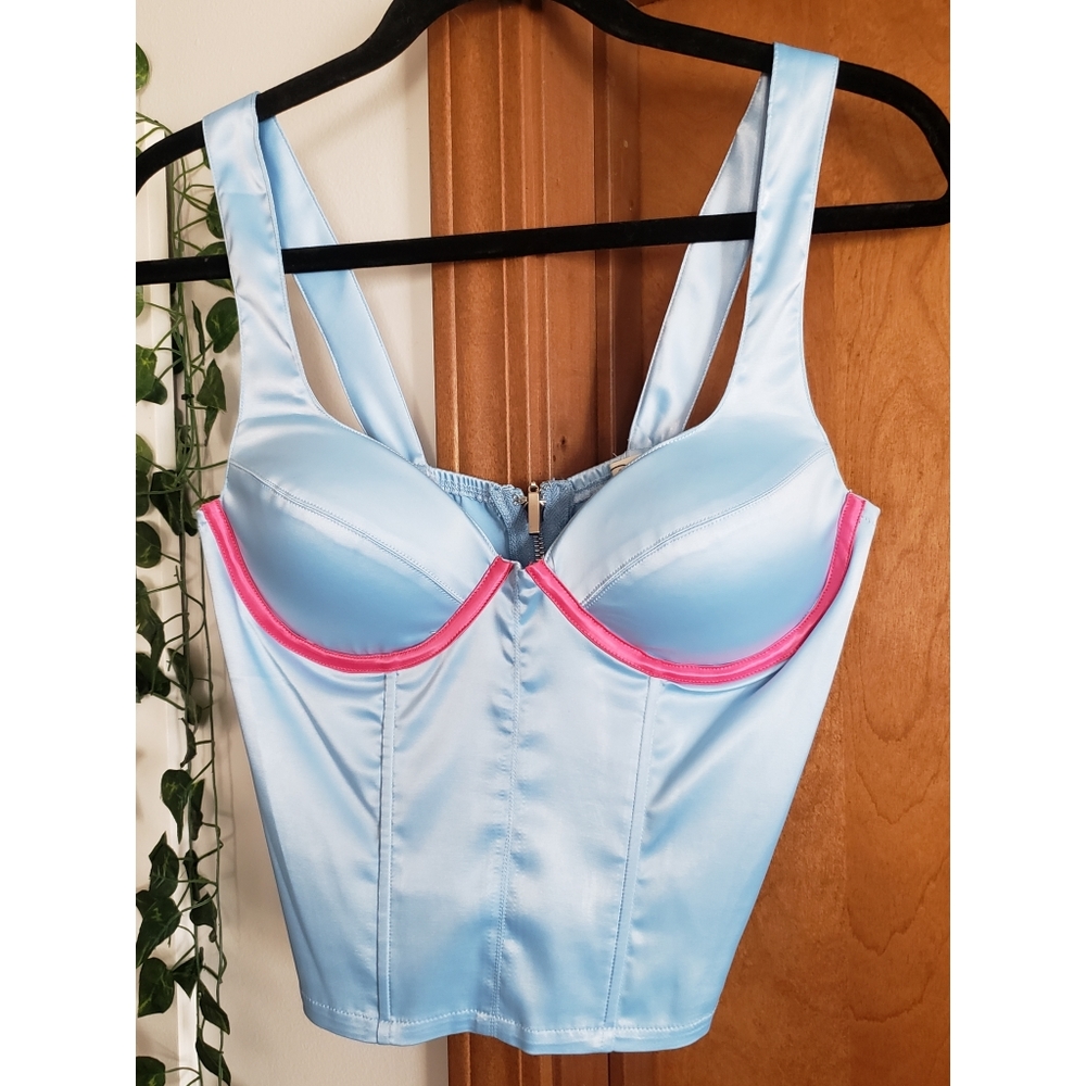 Dolls Kill blue and pink Corset Blose